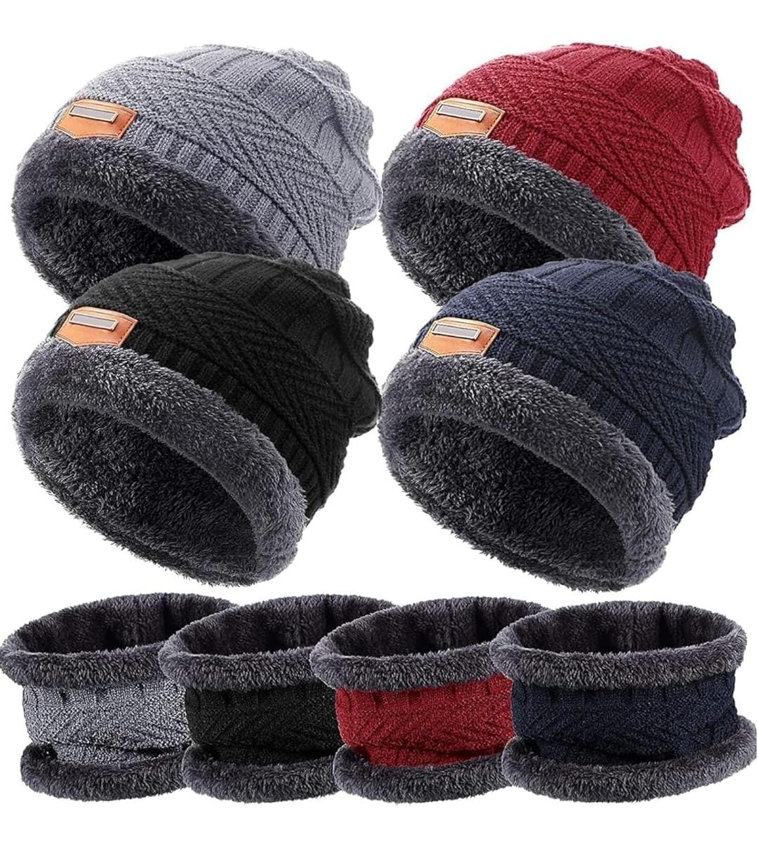 Woolen Beanie Cap & Muffler Winter Set – Premium Warm Wool, Unisex, Stretch Fit