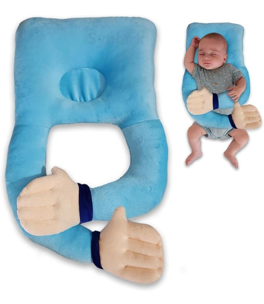 Baby Hugging Pillow – Sky Blue | Soft Head & Neck Support Cushion for Newborns