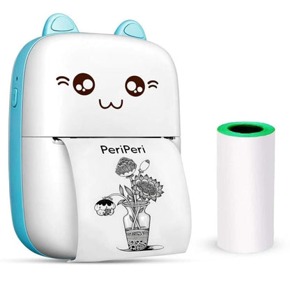Mini Thermal Printer – Portable Bluetooth Inkless Photo & Label Printer (Cute Cat Design)