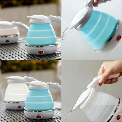 Portable Foldable Travel Kettle (0.6L) – Silicone, Lightweight & Cordless
