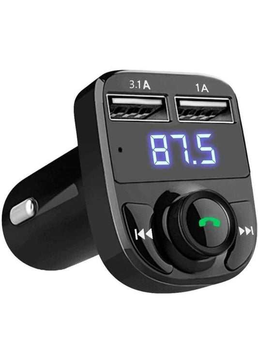 Premium X8 Car FM Transmitter | Bluetooth 5.0 | Dual USB | Hands-Free Calls