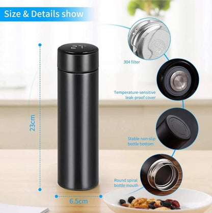 LED Temperature Display Stainless Steel Bottle – Hot & Cold Vacuum Insulated