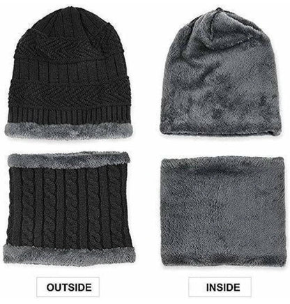 Woolen Beanie Cap & Muffler Winter Set – Premium Warm Wool, Unisex, Stretch Fit