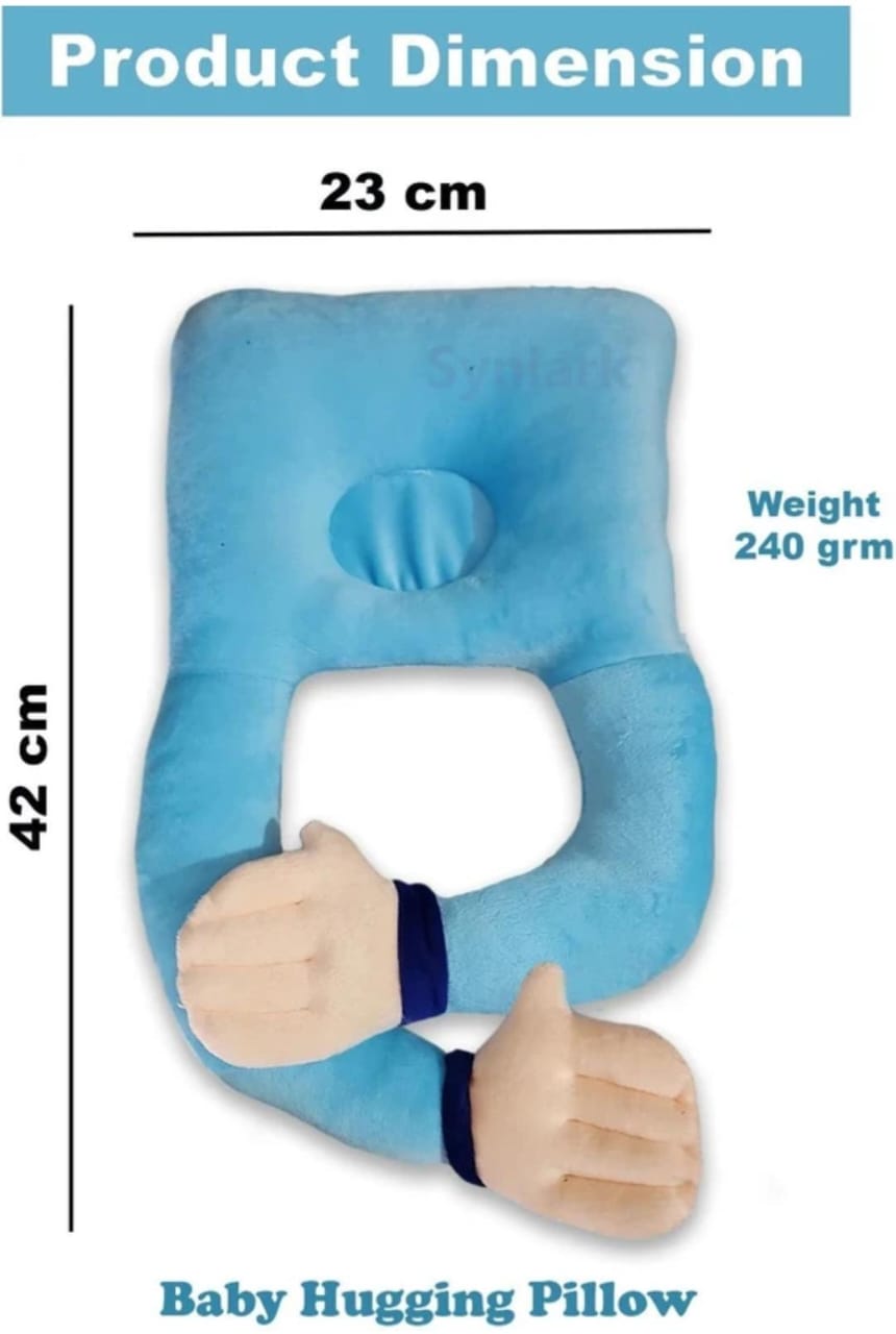 Baby Hugging Pillow – Sky Blue | Soft Head & Neck Support Cushion for Newborns