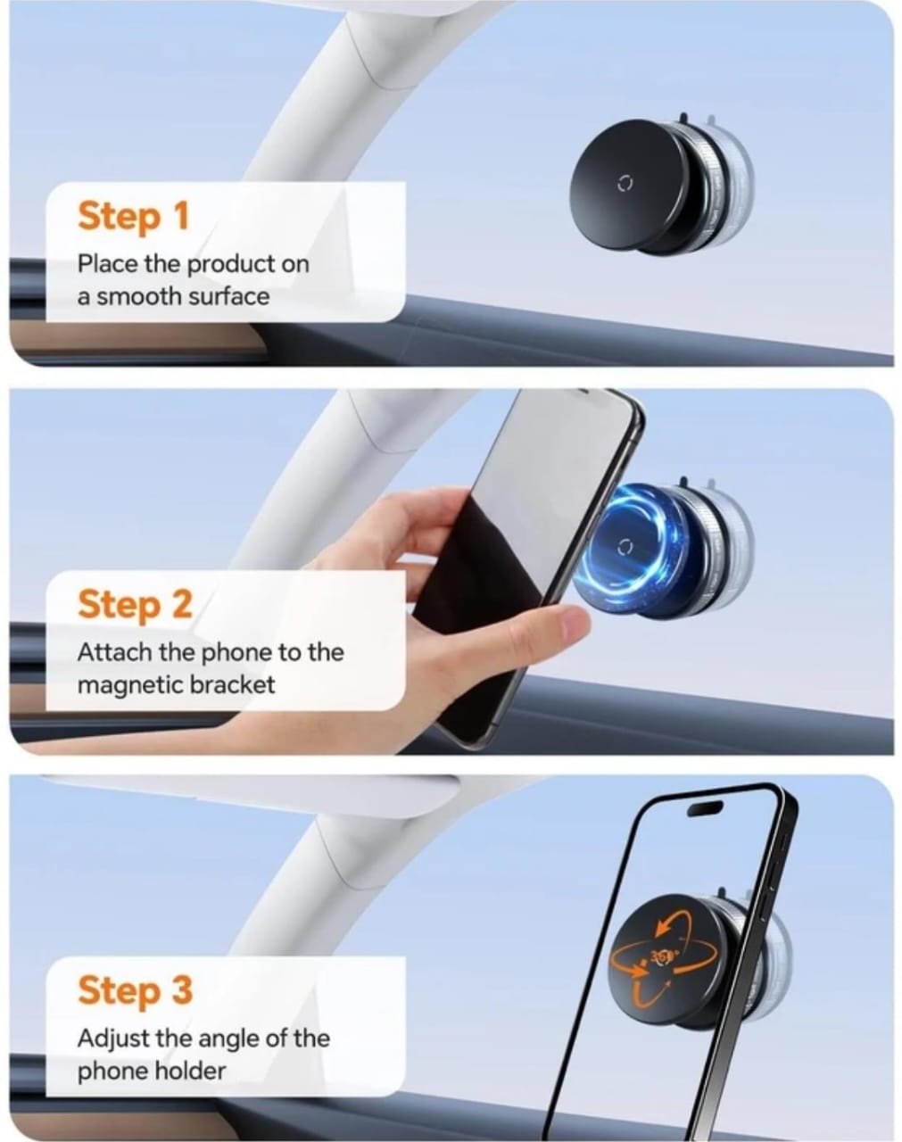 Magnetic Phone Holder – Foldable, Rotatable & Ultra-Stable Mobile Stand