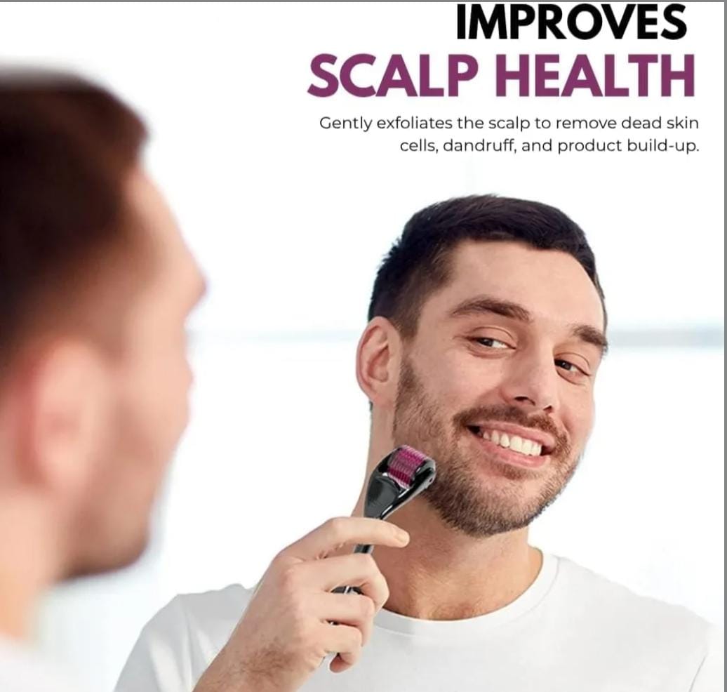 Derma Roller for Hair & Beard Growth – 0.5mm 540 Titanium Needle Skin Therapy Tool