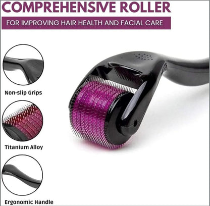 Derma Roller for Hair & Beard Growth – 0.5mm 540 Titanium Needle Skin Therapy Tool