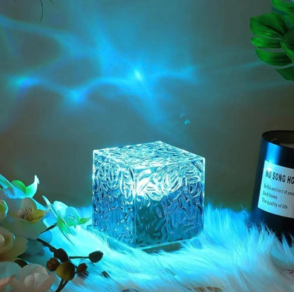 Ocean Wave Water Ripple Lamp – LED Crystal Night Light with Remote Control