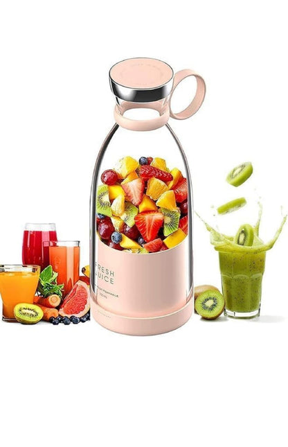 Mini Portable USB Rechargeable Juice Cup Blender (420ml, 4 Blades)