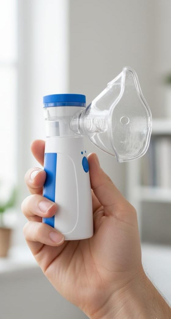 Portable Mesh Nebuliser – Rechargeable, Silent, Ultra-Fine Mist for Adults & Kids