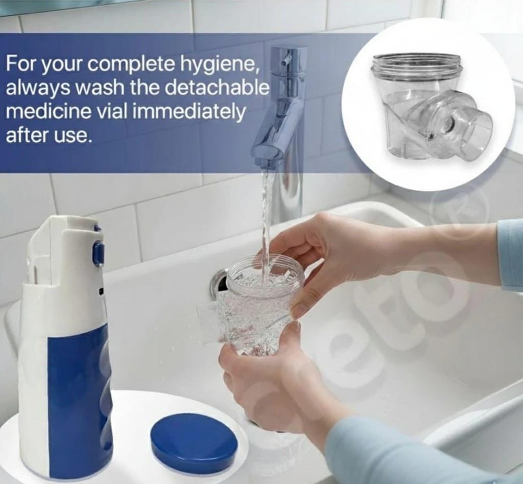 Portable Mesh Nebuliser – Rechargeable, Silent, Ultra-Fine Mist for Adults & Kids