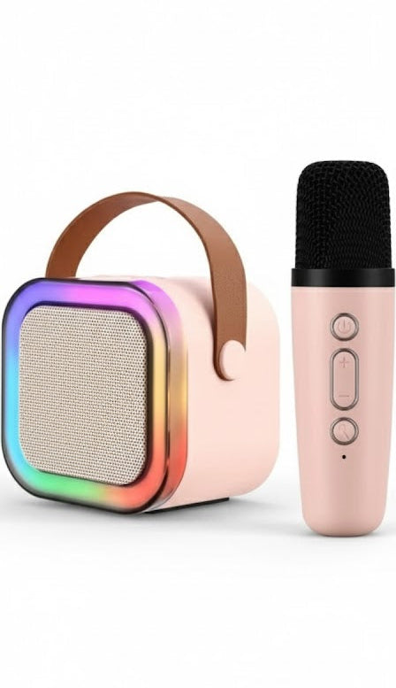 K12 Bluetooth Speaker with Wireless Mic – Portable Karaoke Speaker | Rechargeable | RGB Lights